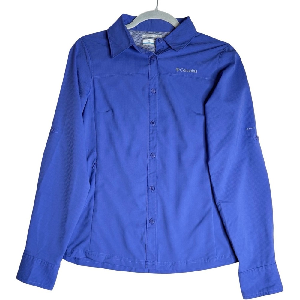 Columbia Silver Ridge Lite Hiking Sun‎ Protection Blue Shirt Women Sz XS